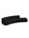 Lupine højrevendt 5-personers buet sofa i chenille B335 x D87 - 166 cm - Sort/Sort