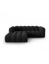Lupine venstrevendt chaiselong sofa i chenille B228 x D175 cm - Sort/Sort