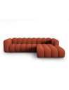Lupine højrevendt chaiselong sofa i chenille B288 x D175 cm - Sort/Terracotta