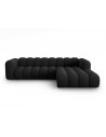 Lupine højrevendt chaiselong sofa i chenille B288 x D175 cm - Sort/Sort