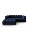 Lupine venstrevendt chaiselong sofa i velour B228 x D175 cm - Sort/Blå