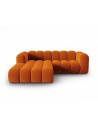 Lupine venstrevendt chaiselong sofa i velour B228 x D175 cm - Sort/Terracotta