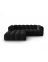 Lupine venstrevendt chaiselong sofa i velour B228 x D175 cm - Sort/Sort