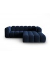 Lupine højrevendt chaiselong sofa i velour B228 x D175 cm - Sort/Blå