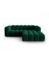 Lupine højrevendt chaiselong sofa i velour B228 x D175 cm - Sort/Flaskegrøn