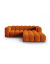 Lupine højrevendt chaiselong sofa i velour B228 x D175 cm - Sort/Terracotta