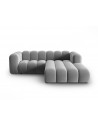 Lupine højrevendt chaiselong sofa i velour B228 x D175 cm - Sort/Grå