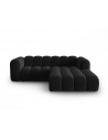 Lupine højrevendt chaiselong sofa i velour B228 x D175 cm - Sort/Sort