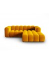 Lupine højrevendt chaiselong sofa i velour B228 x D175 cm - Sort/Gul