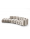 Lupine venstrevendt 5-personers buet sofa i velour B335 x D87 - 166 cm - Sort/Beige