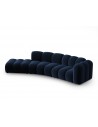Lupine venstrevendt 5-personers buet sofa i velour B335 x D87 - 166 cm - Sort/Blå