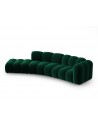 Lupine venstrevendt 5-personers buet sofa i velour B335 x D87 - 166 cm - Sort/Flaskegrøn
