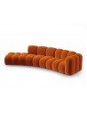 Lupine venstrevendt 5-personers buet sofa i velour B335 x D87 - 166 cm - Sort/Terracotta