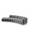 Lupine venstrevendt 5-personers buet sofa i velour B335 x D87 - 166 cm - Sort/Grå