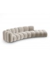 Lupine højrevendt 5-personers buet sofa i velour B335 x D87 - 166 cm - Sort/Beige