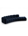 Lupine højrevendt 5-personers buet sofa i velour B335 x D87 - 166 cm - Sort/Blå