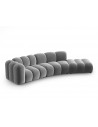 Lupine højrevendt 5-personers buet sofa i velour B335 x D87 - 166 cm - Sort/Grå