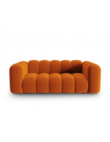 Lupine 2-personers sofa i velour B198 x D87 cm – Sort/Terracotta