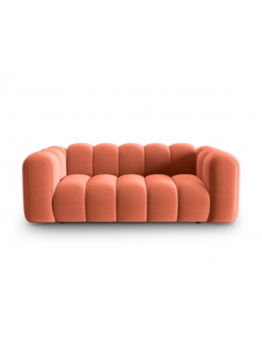 Lupine 2-personers sofa i velour B198 x D87 cm – Sort/Koralrød