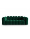 Lupine 3-personers sofa i velour B228 x D87 cm - Sort/Flaskegrøn