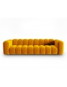 Lupine 4-personers sofa i velour B288 x D87 cm - Sort/Gul