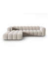 Lupine venstrevendt chaiselong sofa i velour B288 x D175 cm - Sort/Beige