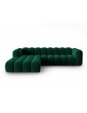 Lupine venstrevendt chaiselong sofa i velour B288 x D175 cm - Sort/Flaskegrøn