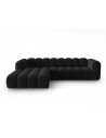 Lupine venstrevendt chaiselong sofa i velour B288 x D175 cm - Sort/Sort