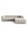 Lupine højrevendt chaiselong sofa i velour B288 x D175 cm - Sort/Beige