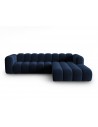 Lupine højrevendt chaiselong sofa i velour B288 x D175 cm - Sort/Blå