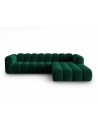 Lupine højrevendt chaiselong sofa i velour B288 x D175 cm - Sort/Flaskegrøn