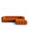 Lupine højrevendt chaiselong sofa i velour B288 x D175 cm - Sort/Terracotta