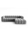Lupine højrevendt chaiselong sofa i velour B288 x D175 cm - Sort/Grå