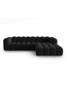 Lupine højrevendt chaiselong sofa i velour B288 x D175 cm - Sort/Sort
