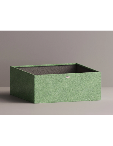 Billede af Cube plantekrukke i letbeton H40 x B100 x D100 cm - Grøn terrazzo