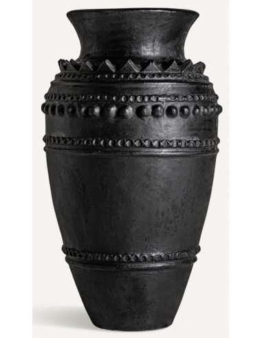 Billede af Amphora orientalsk vase i terracotta H109 cm - Antik sort