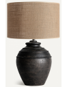 Bordlampe i terracotta og jute H73 cm - Rustik sort/Natur