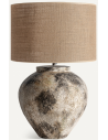 Bordlampe i terracotta og jute H73 cm - Rustik gråbrun/Natur