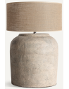 Bordlampe i terracotta og jute H80 cm - Rustik gråbrun/Natur