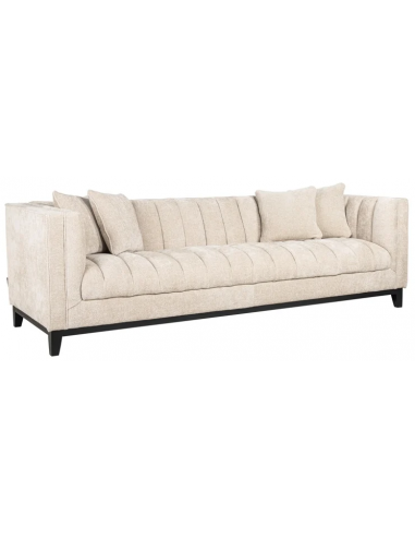 Se Beauchamp 3-personers sofa i polyester B255 cm - Sort/Creme hos Lepong.dk