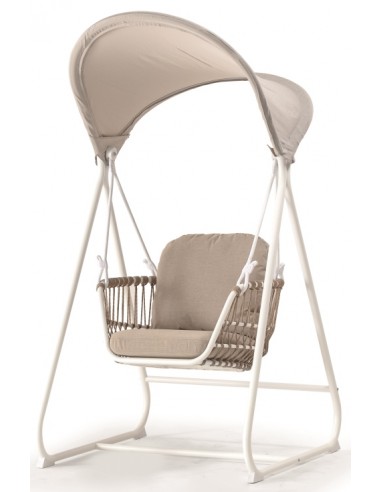 Billede af BARI SWING Hængestol i aluminium og quick dry olefin H192 cm - Hvid/Natur