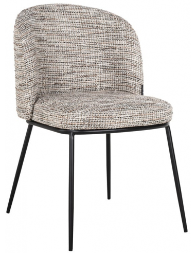 Se Elvi spisebordsstol i polyester H83 cm - Sort/Meleret natur hos Lepong.dk