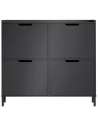 Skoskab i metal og møbelplade H90 x B100 x D19 cm - Sort
