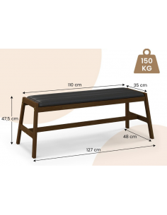 Bænk i gummitræ og... 2
