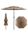 Parasol med kip i stål og polyester Ø306 cm - Brun