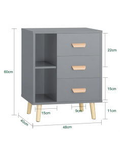 Sengebord i melamin og træ... 2