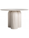 Inha rundt spisebord i mangotræ og MDF Ø120 cm - Rustik off-white