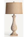 Bordlampe i polyresin og jute H80 cm - Antik beige/Brun