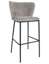 Bo barstol i metal og chenille H102 cm - Sort/Grå