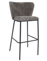 Bo barstol i metal og chenille H102 cm - Sort/Mørkegrå
